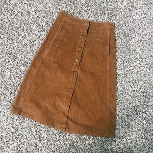 Vintage Corduroy Button Skirt